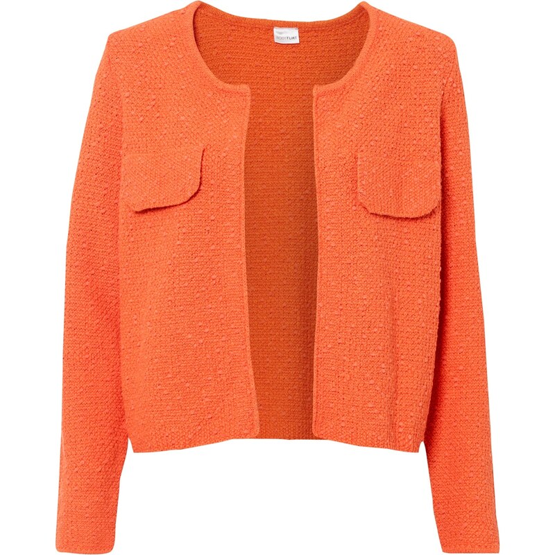 bonprix Krátký pletený kabátek Oranžová
