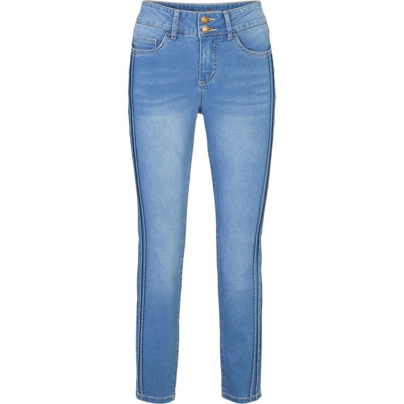 bonprix Strečové džíny v délce ke kotníkům Modrá