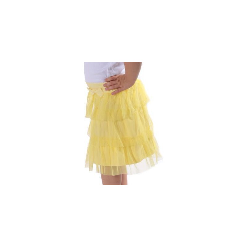 Afrodit Dívčí tylová sukně Tamara s volány žlutá 104