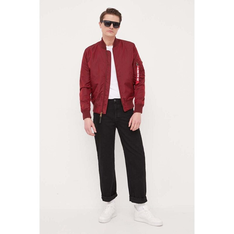 Bomber bunda Alpha Industries vínová barva, přechodná, 191103.184-Burgundy