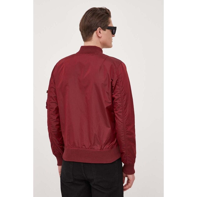 Bomber bunda Alpha Industries vínová barva, přechodná, 191103.184-Burgundy