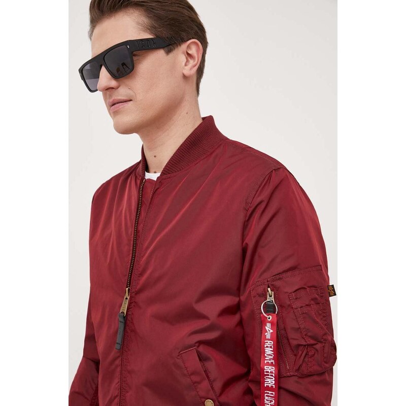 Bomber bunda Alpha Industries vínová barva, přechodná, 191103.184-Burgundy