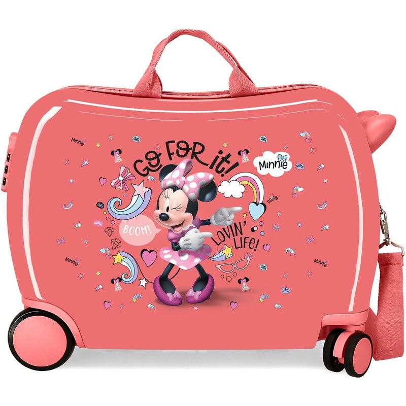JOUMMABAGS Dětský kufřík na kolečkách - odražedlo - Disney - MINNIE LOVING LIFE - 34L