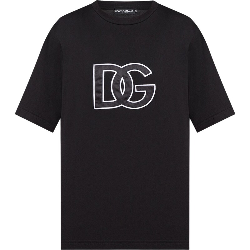 DOLCE & GABBANA Embroidered Logo Black tričko