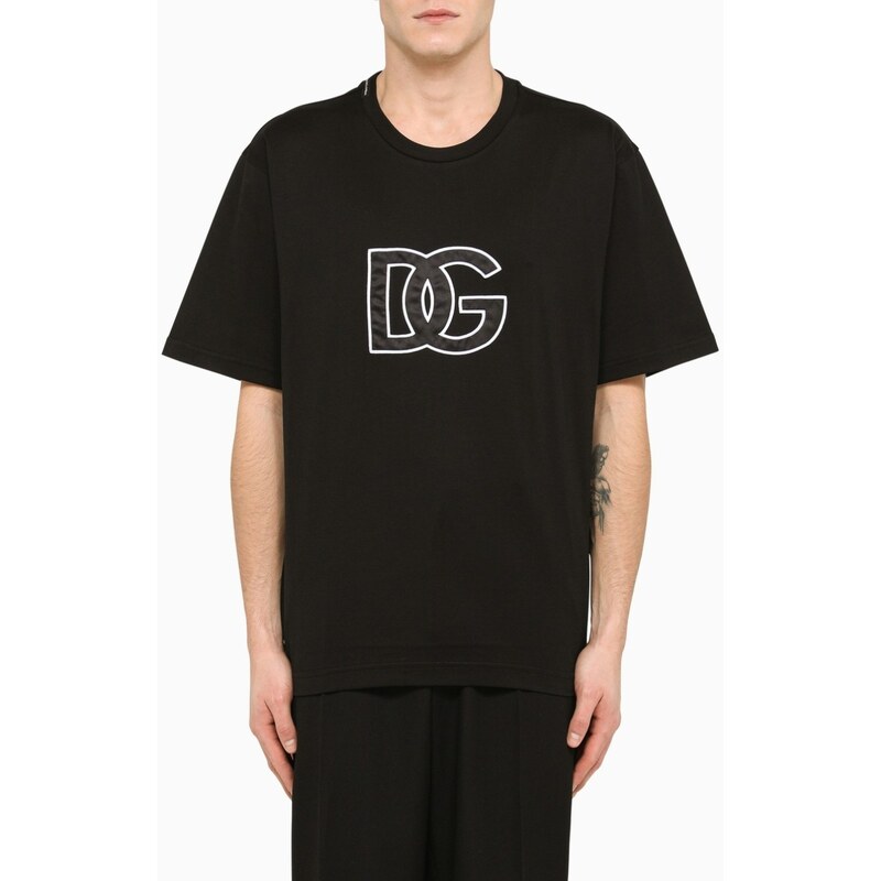 DOLCE & GABBANA Embroidered Logo Black tričko