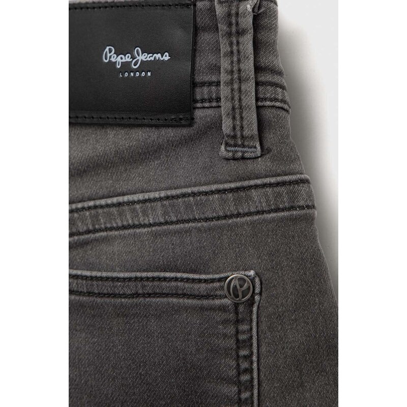 Dětské riflové kraťasy Pepe Jeans šedá barva, nastavitelný pas