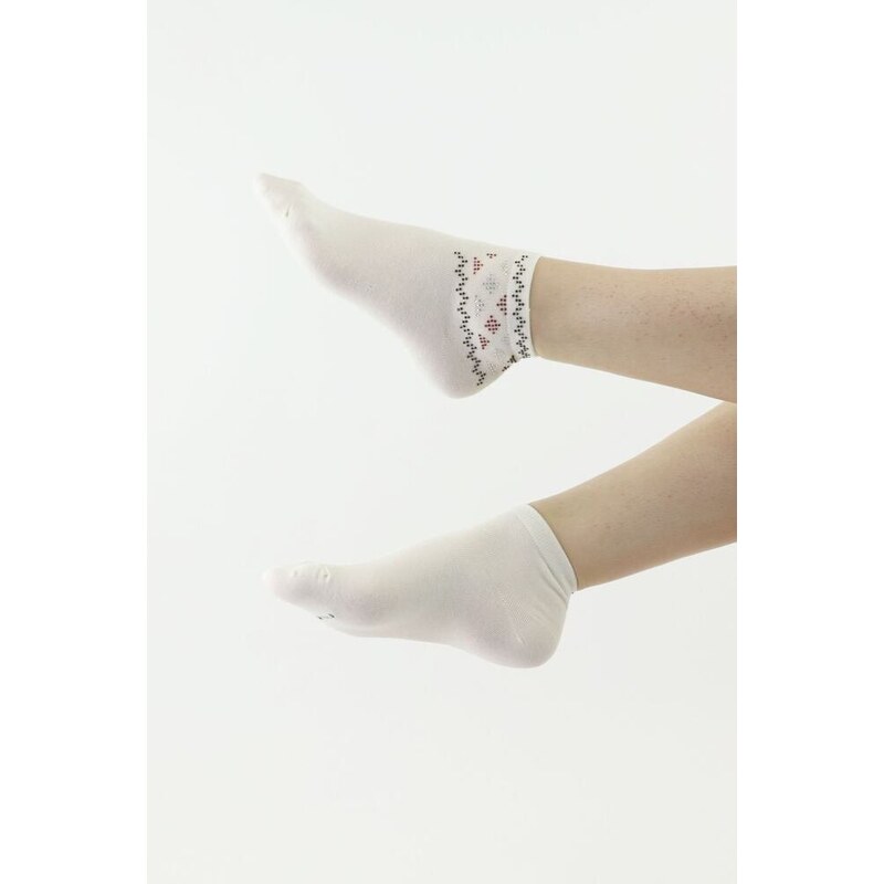 Moraj Elegantní ponožky 522 bílé s ozdobnou aplikací