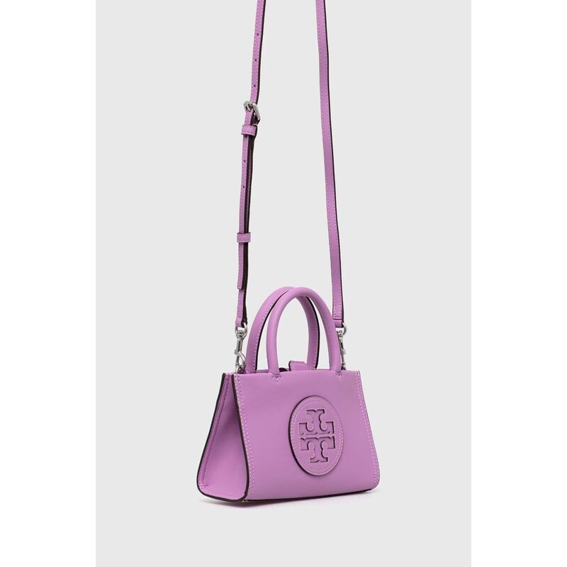 Kabelka Tory Burch Ella Bio Mini Tote- Bright Amethyst fialová barva