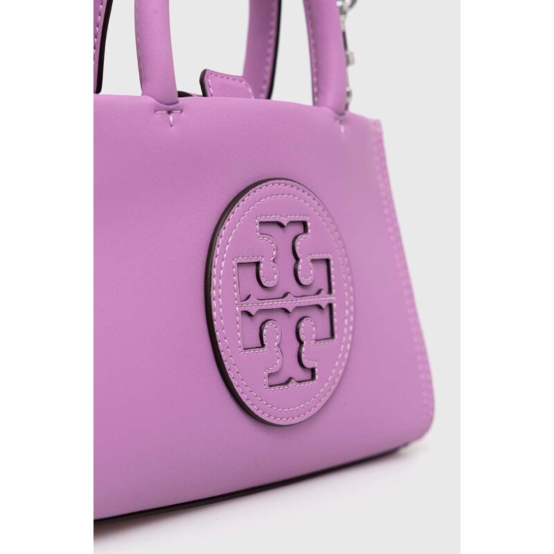 Kabelka Tory Burch Ella Bio Mini Tote- Bright Amethyst fialová barva