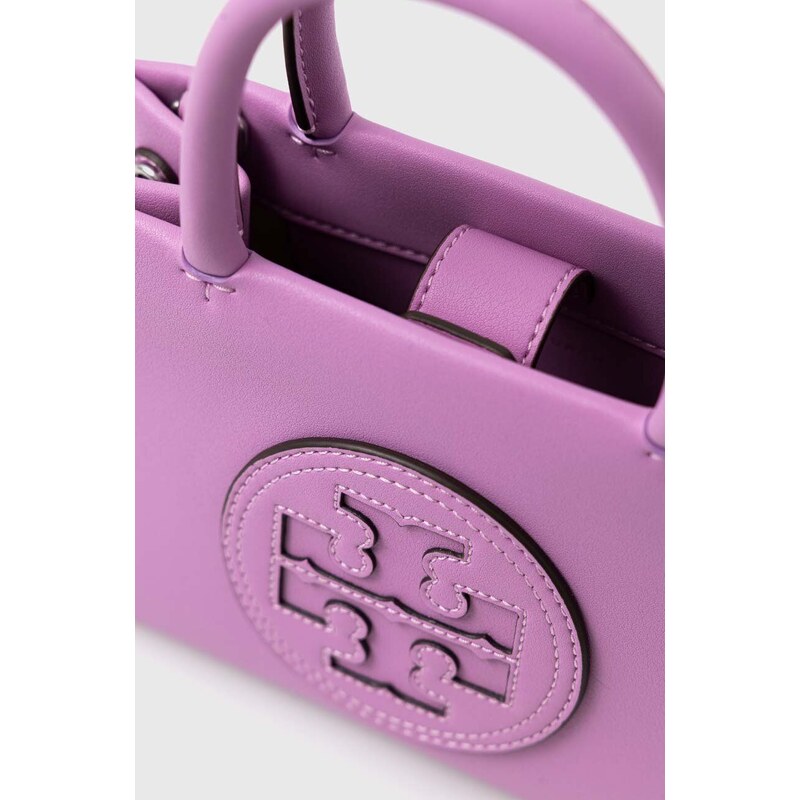 Kabelka Tory Burch Ella Bio Mini Tote- Bright Amethyst fialová barva