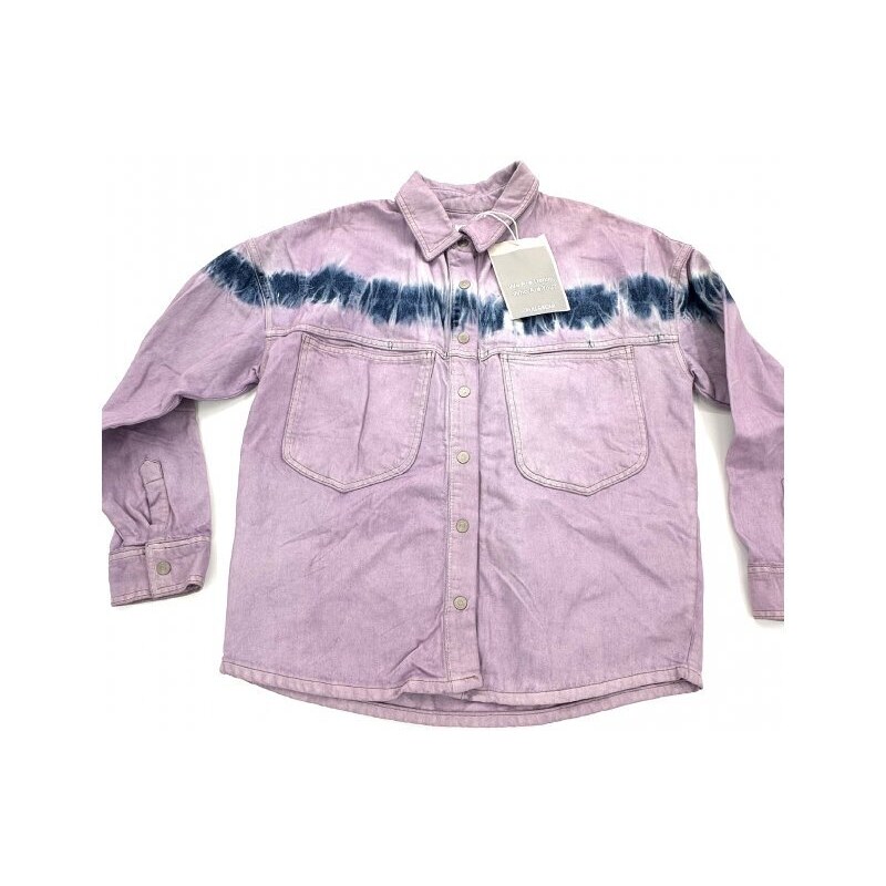 fialová džínová bunda s batikovaným prvkem Pull&Bear