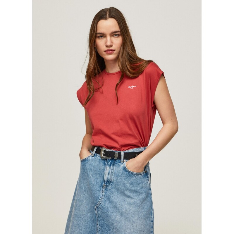 Pepe Jeans dámské červené tričko BLOOM