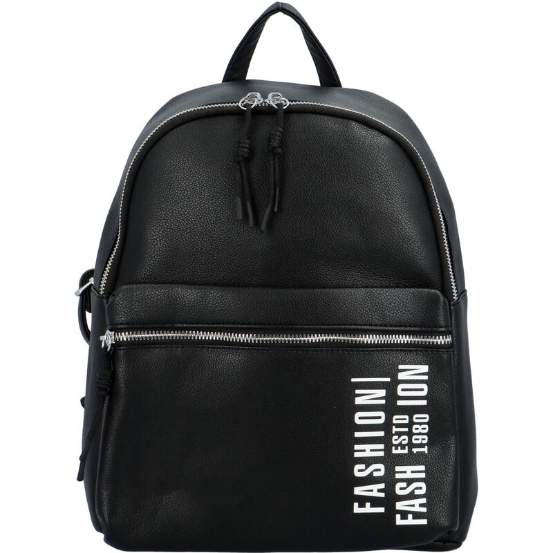 Turbo bags Trendový dámský koženkový batoh s potiskem Lia, černý