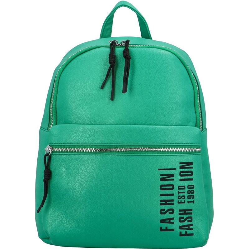 Turbo bags Trendový dámský koženkový batoh s potiskem Lia, zelený 80256031