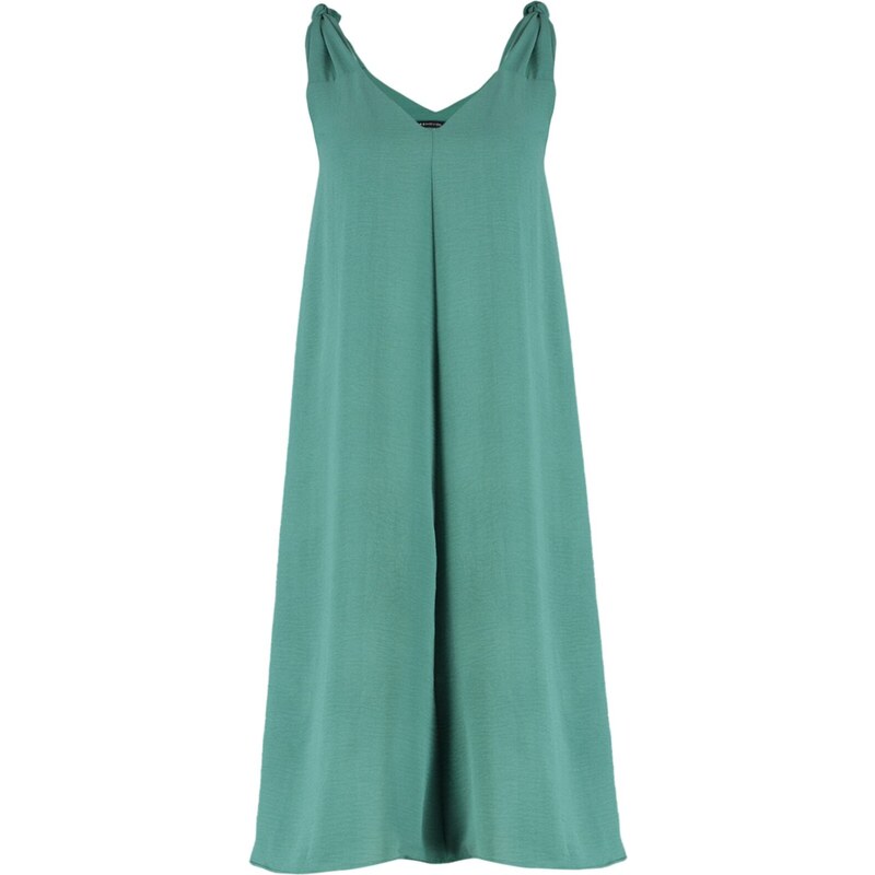 Trendyol Green Relaxed Fit Midi Textured Woven Dress