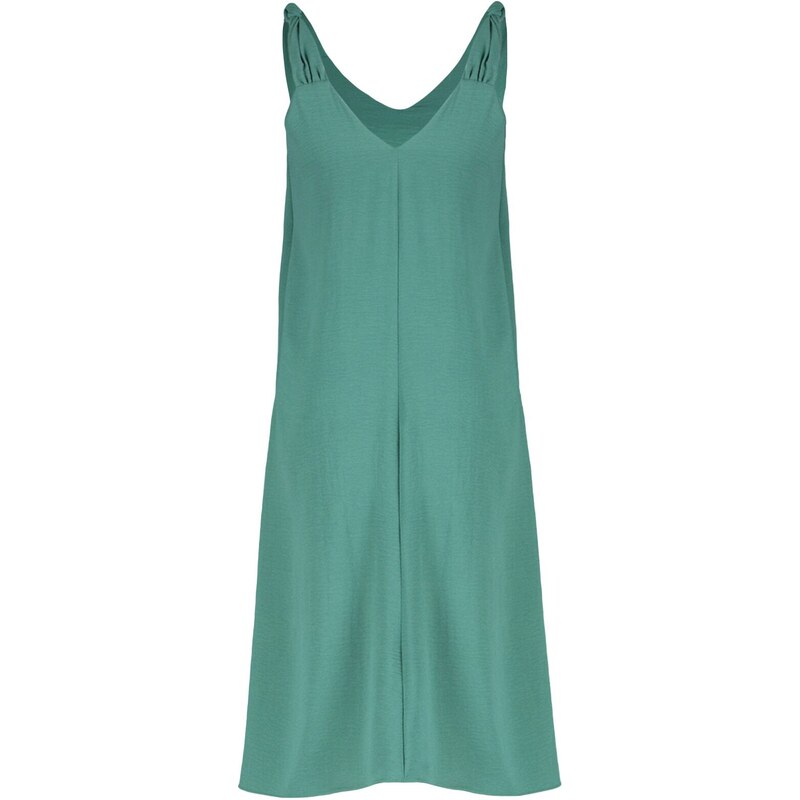 Trendyol Green Relaxed Fit Midi Textured Woven Dress