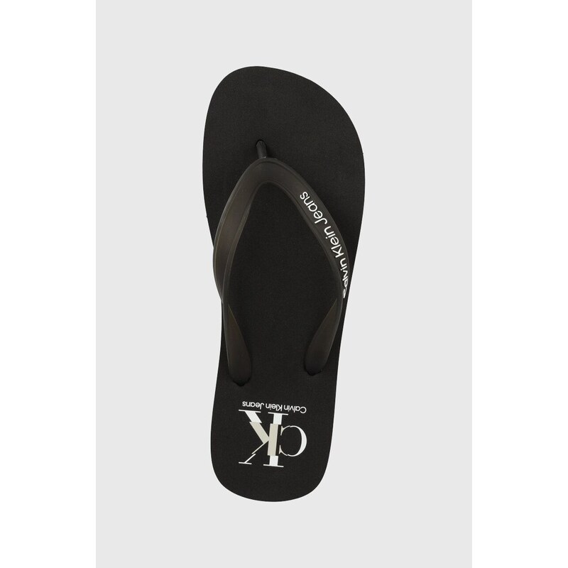 Žabky Calvin Klein Jeans BEACH SANDAL AOP pánské, černá barva, YM0YM00656