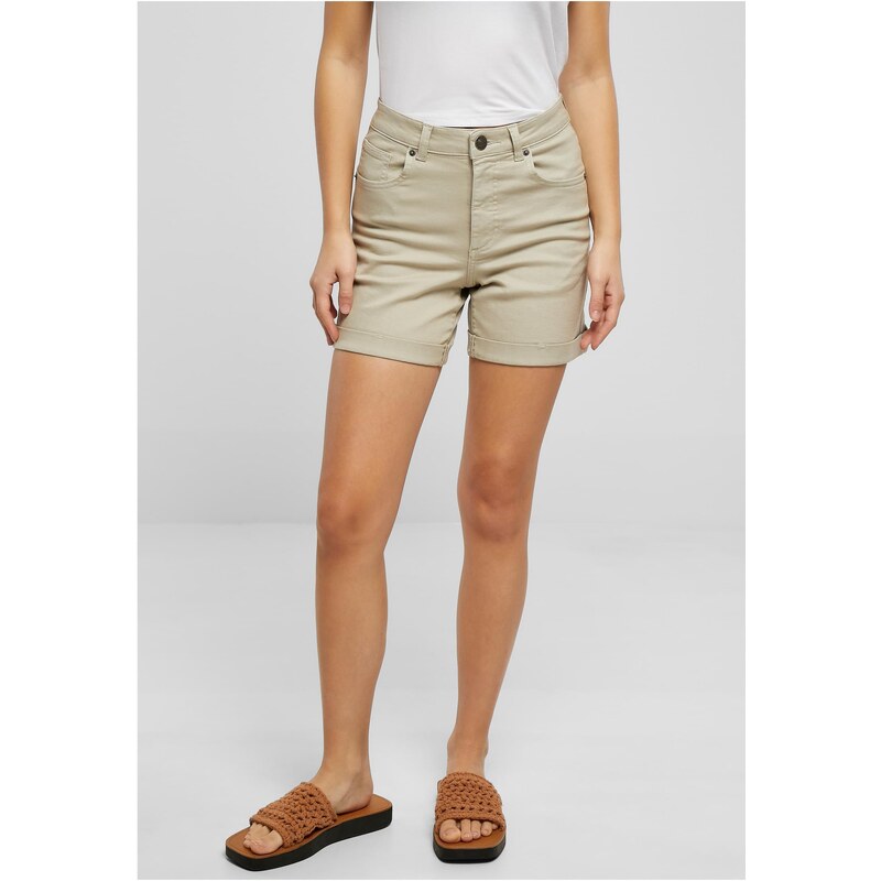 UC Ladies Dámské barevné strečové džínové šortky softseagrass