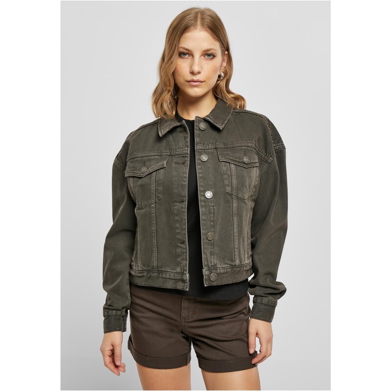 Urban Classics Dámská oversized barevná džínová bunda hnědá 107070303