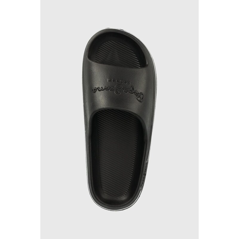Pantofle Pepe Jeans BEACH SLIDE dámské, černá barva, PLS70131