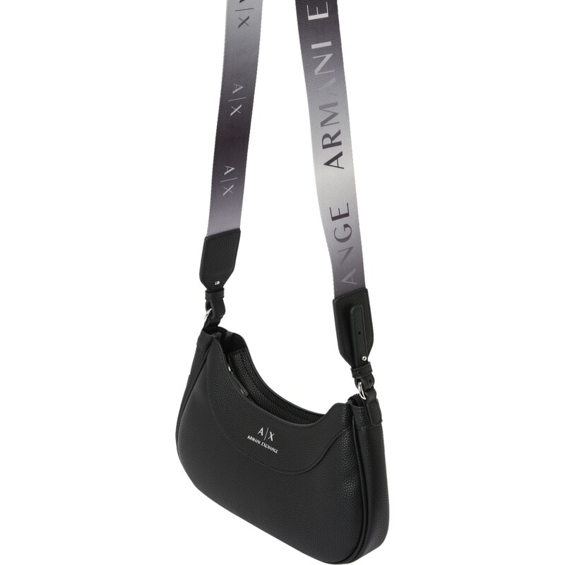 ARMANI EXCHANGE Taška přes rameno HOBO černá / stříbrná