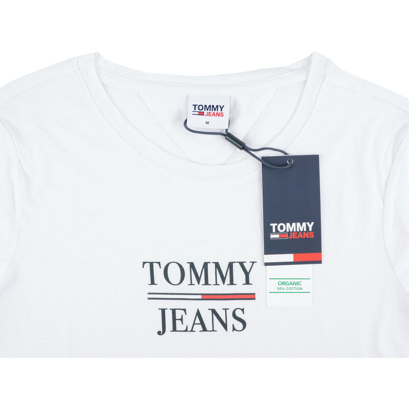 Tommy Hilfiger Bílé skinny tričko Tommy Jeans