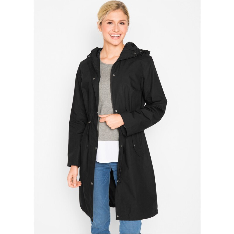 bonprix Parka s kapucí černá Žena 23847325