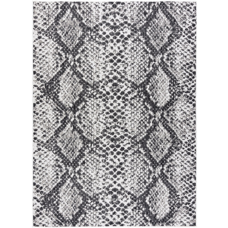 Dywany Łuszczów Kusový koberec Sion Sisal Snake`s skin 22162 ecru/black – na ven i na doma - 80x150 cm