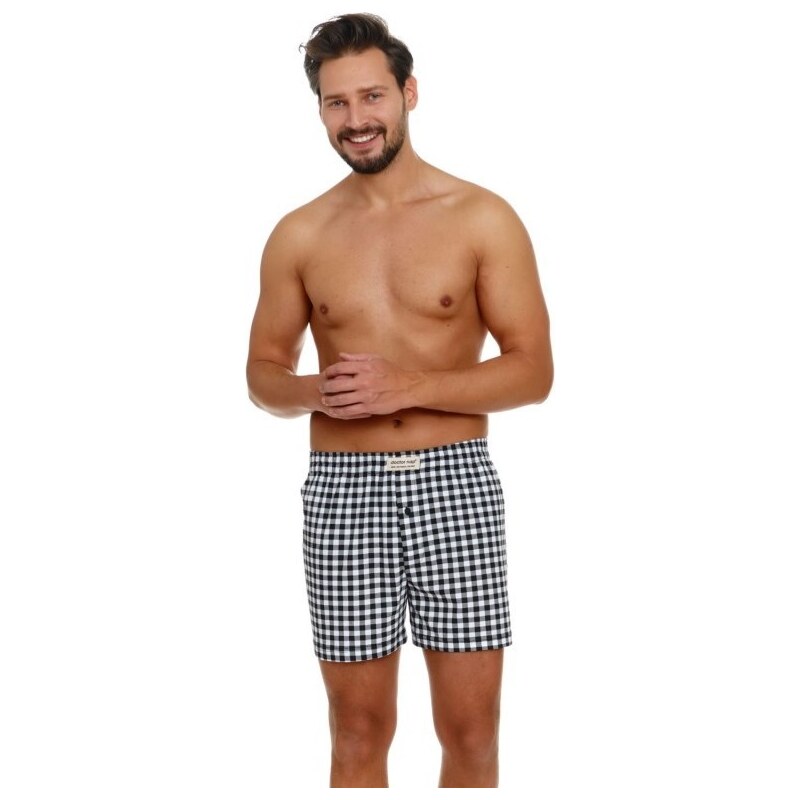 DOCTOR NAP Černo-bílé kostkované trenýrky Kostkovaný vzor
