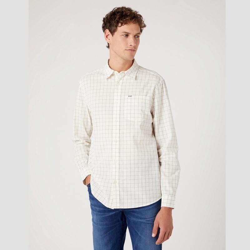 Košile Wrangler POCKET SHIRT WORN WHITE