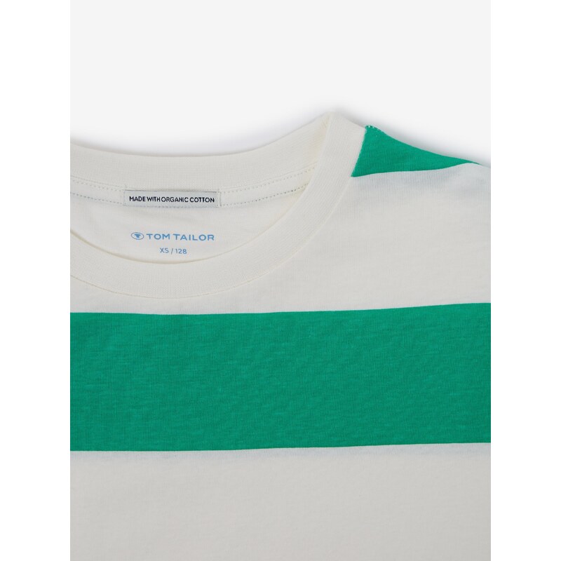 Bílo-zelené klučičí pruhované tričko Tom Tailor - Kluci