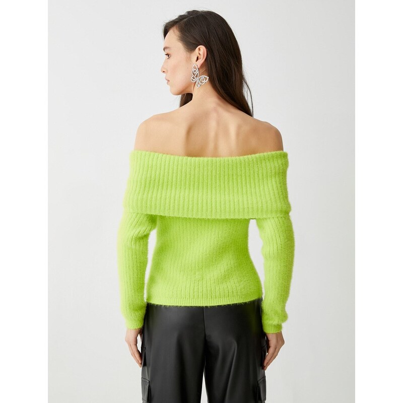 Koton Otevřené rameno Měkký texturovaný pletený svetr