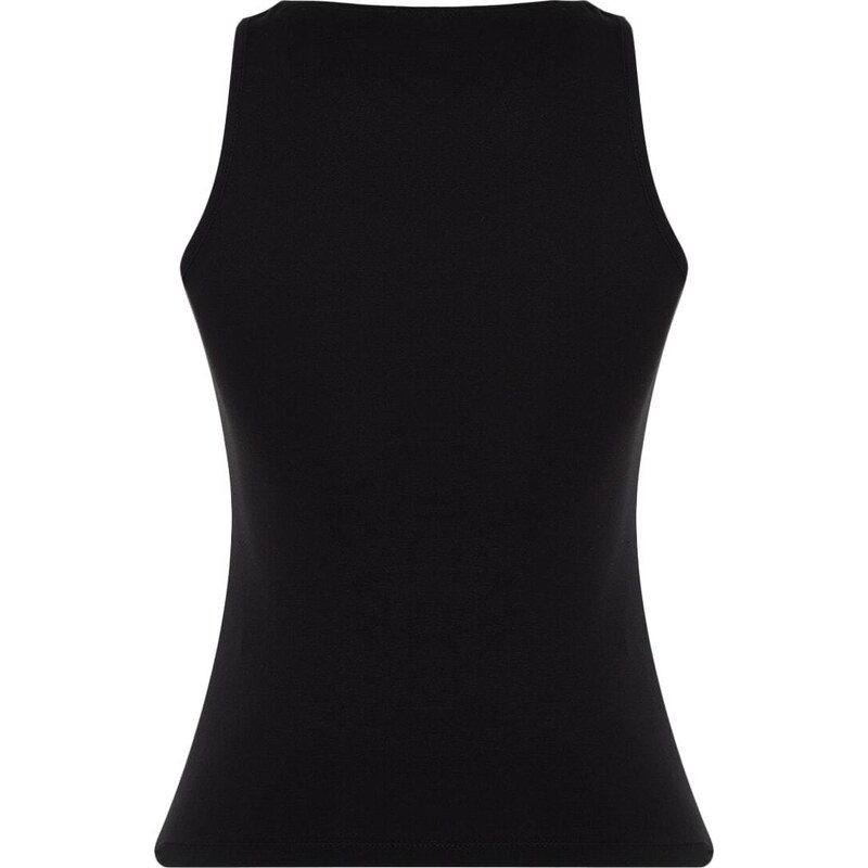 Trendyol Black Cotton Halterneck Fitted/Slip-On, Stretchy Knit Undershirt Singlet