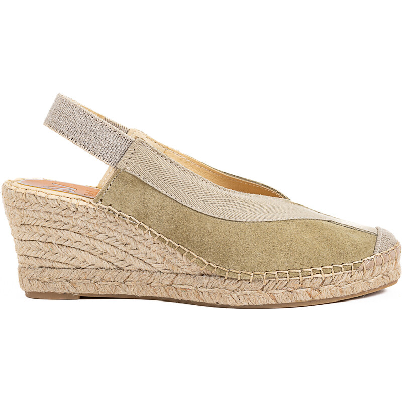 Salvi Calzados Dámské khaki espadrilky na klínku