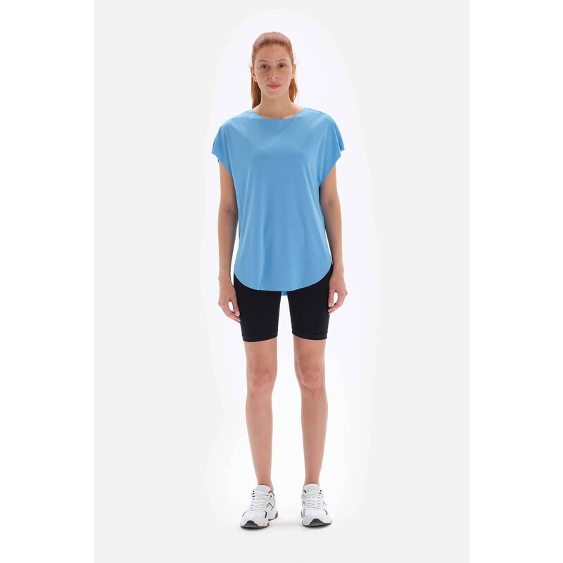 Dagi Light Blue Women's T-Shirt Boat Neck