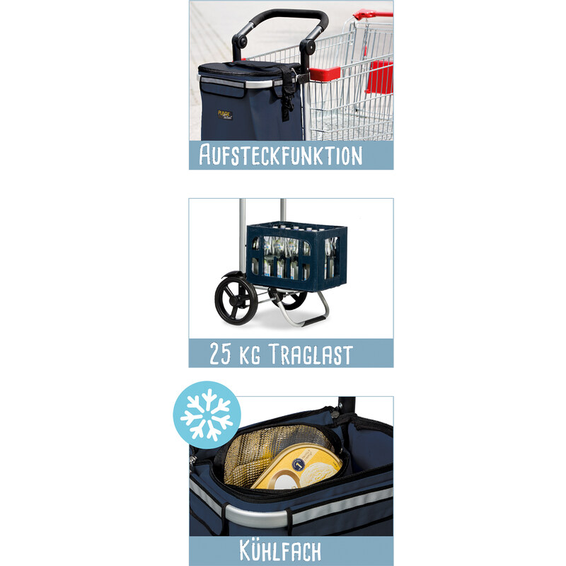 PUNTA nákupní taška na kolečkách s termokapsou - 45L - modrá