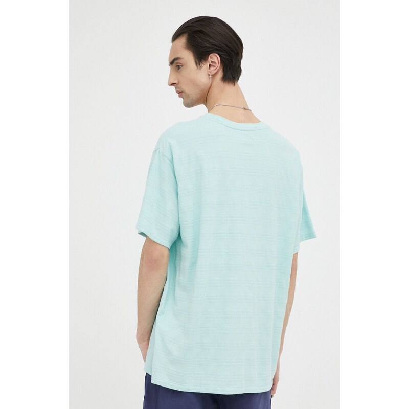 Bavlněné tričko Levi's tyrkysová barva