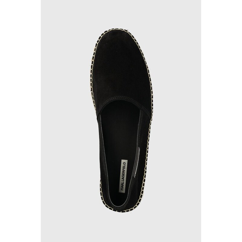 Semišové espadrilky Karl Lagerfeld KAMINO černá barva, KL70102