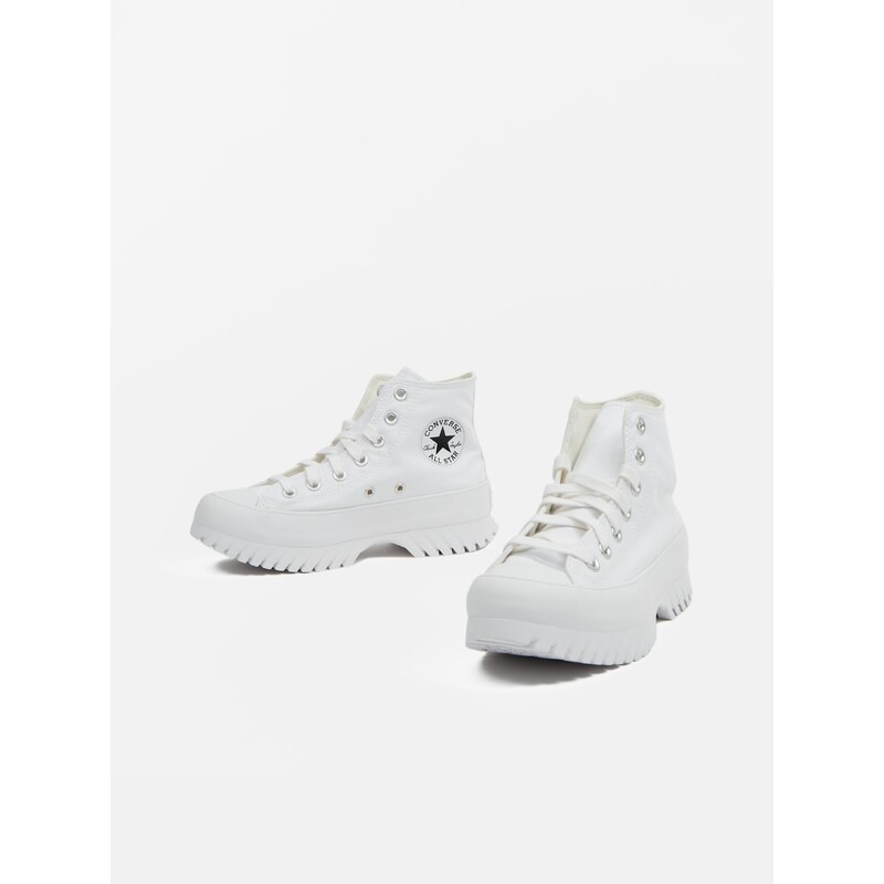 Bílé dámské kotníkové tenisky na platformě Converse Chuck Taylor - Dámské