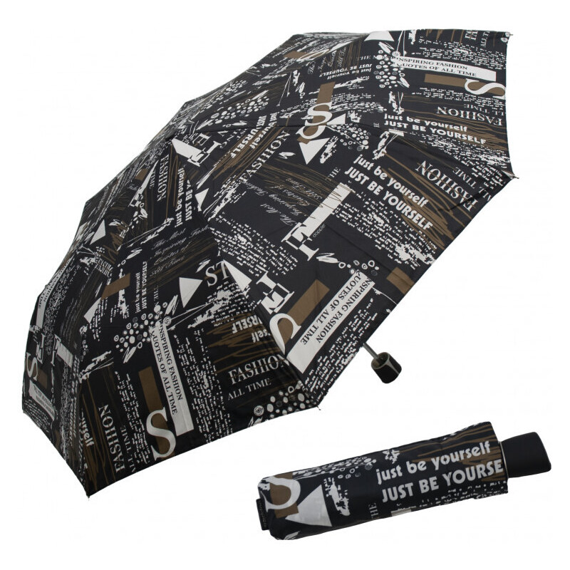 Doppler Dámský skládací deštník Mini Fiber scribble černý