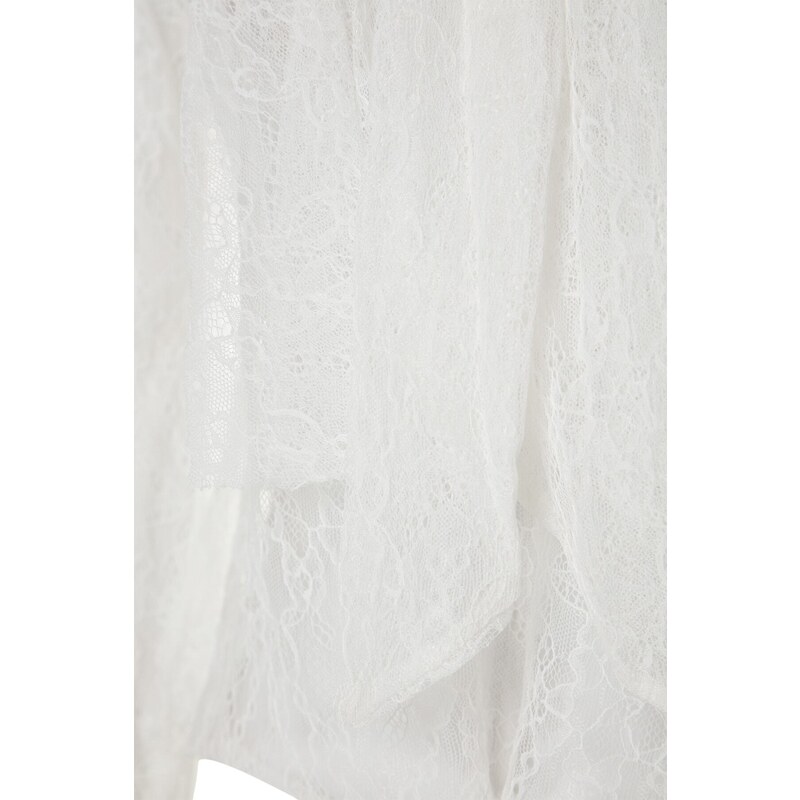 Trendyol Ecru Flounce Lace Bridal Blouse