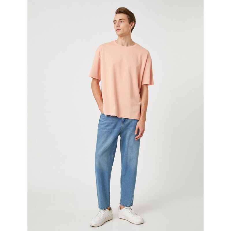 Koton Basic Oversize Tričko Crew Neck Krátký rukáv