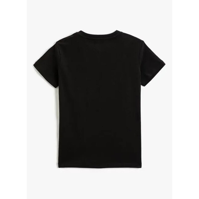 Koton Printed Black Boys' T-shirt 3skb10204tk