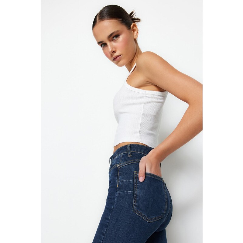 Trendyol Dark Blue Push Up High Waist Skinny