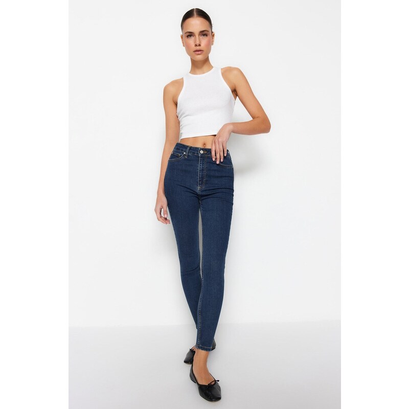 Trendyol Dark Blue Push Up High Waist Skinny