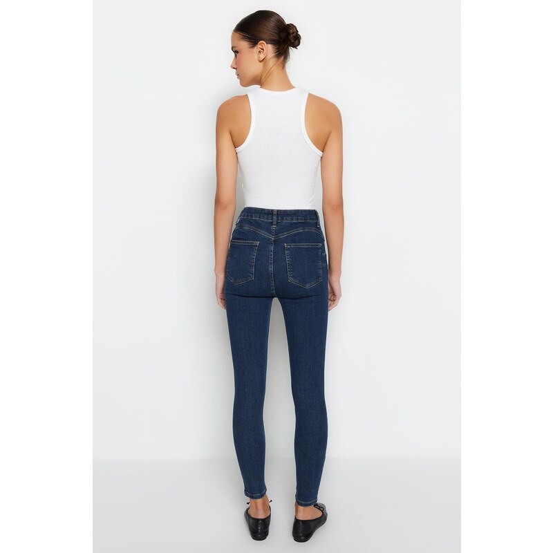 Trendyol Dark Blue Push Up High Waist Skinny