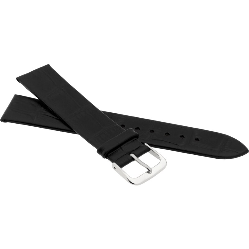 JVD Černý kožený řemínek na hodinky JVDR1129 18mm