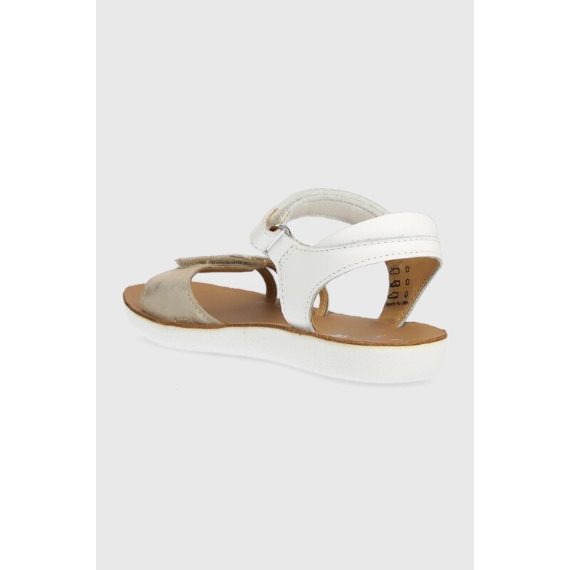 Dětské kožené sandály Shoo Pom bílá barva