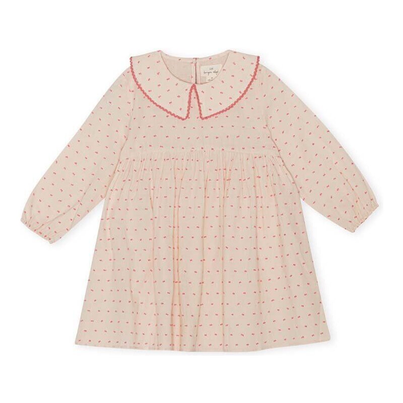 Dětské bavlněné šaty Konges Sløjd růžová barva, mini