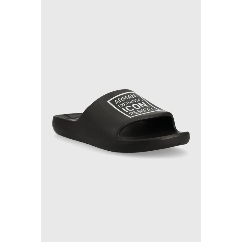 Pantofle Armani Exchange pánské, černá barva, XUP012.XV675.00002 - GLAMI.cz